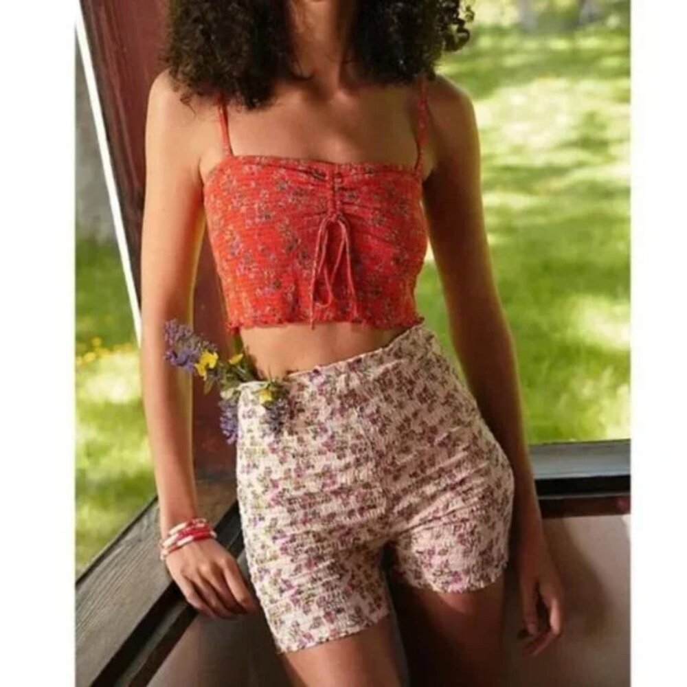 Free People Maia Floral Red Bandeau